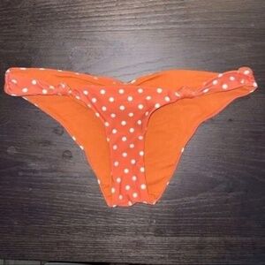 For Love And Lemons Orange Polka Dot Bikini Bottom
